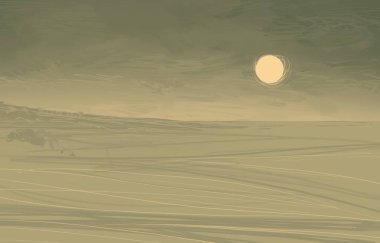 2d illüstrasyon. Vahşi dağlar. Dijital sanat. El yapımı dijital boyama.