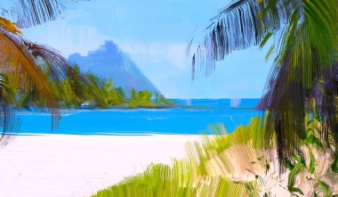 Arka planda güzel tropikal plaj