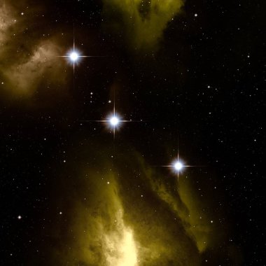 Derin uzay yıldız alanı. Evren yıldızlarla ve gazla dolu. çok uzak bir evren çizimi.