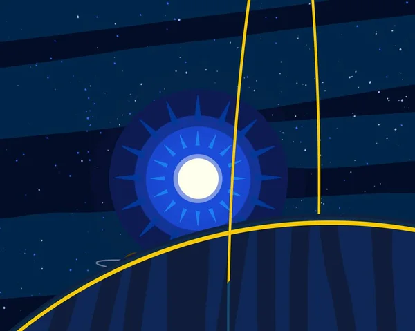 Ilustracja Kreskówkowe Zdjęcie Tła Głęboka Przestrzeń Gwiazdy Planety Księżyce Różne — Zdjęcie stockowe