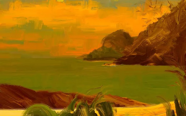 Tropisch Strand Zonsondergang Achtergrond — Stockfoto