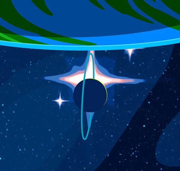 Abbildung Cartoon Kosmos Hintergrundbild Tief Interstellaren Raum Sterne Planeten Und — Stockfoto