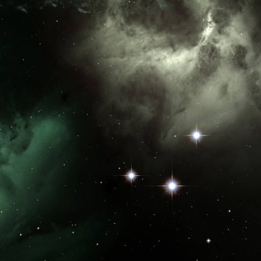 Derin uzay yıldız alanı. Evren yıldızlarla ve gazla dolu. çok uzak bir evren çizimi.