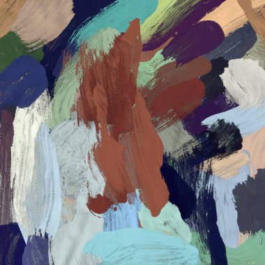 Tuval el yapımı yağlıboya. Renkli doku. Fırça darbeleri.