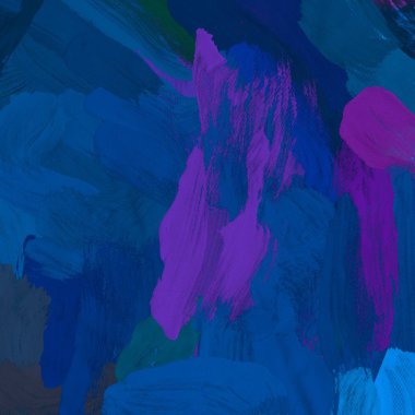 Tuval el yapımı yağlıboya. Renkli doku. Fırça darbeleri.