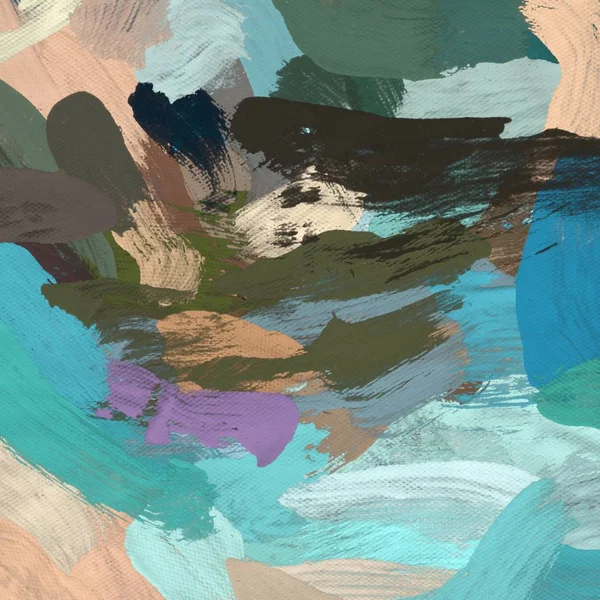 Tuval el yapımı yağlıboya. Renkli doku. Fırça darbeleri.