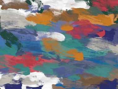 El yapımı tuvale yağlı boya. Soyut sanat dokusu. Renkli doku. Modern sanat eserleri. Yağlı boya darbeleri. Fırça darbeleri. Modern sanat. Çağdaş sanat. Sanatsal tuval.  