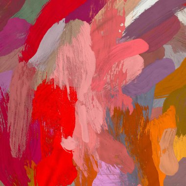 Tuval el yapımı yağlıboya. Renkli doku. Fırça darbeleri.