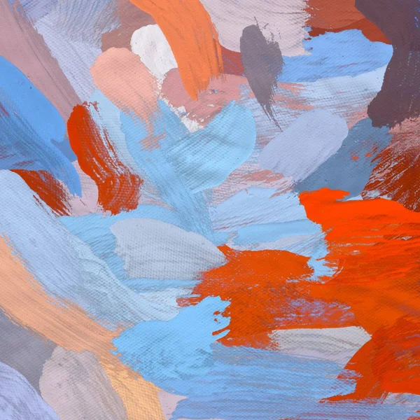 Tuval el yapımı yağlıboya. Renkli doku. Fırça darbeleri. Renkli görüntü. Modern sanat. Çağdaş sanat.