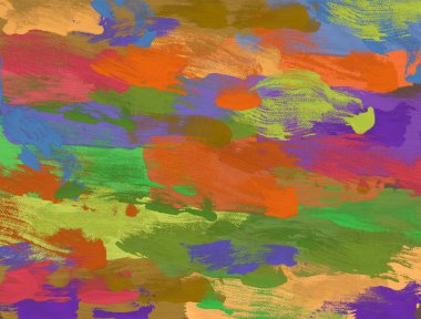 El yapımı tuvale yağlı boya. Soyut sanat dokusu. Renkli doku. Modern sanat eserleri. Yağlı boya darbeleri. Fırça darbeleri. Modern sanat. Çağdaş sanat. Sanatsal tuval.   