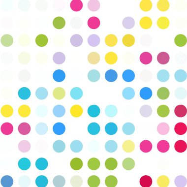 Beyaz arka plan ile dikişsiz polka nokta deseni. Vektör yinelenen doku.