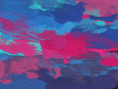 El yapımı tuvale yağlı boya. Soyut sanat dokusu. Renkli doku. Modern sanat eserleri. Yağlı boya darbeleri. Fırça darbeleri. Modern sanat. Çağdaş sanat. Sanatsal tuval.   