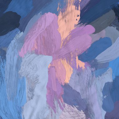 Tuval el yapımı yağlıboya. Renkli doku. Fırça darbeleri. Renkli görüntü. Modern sanat. Çağdaş sanat.