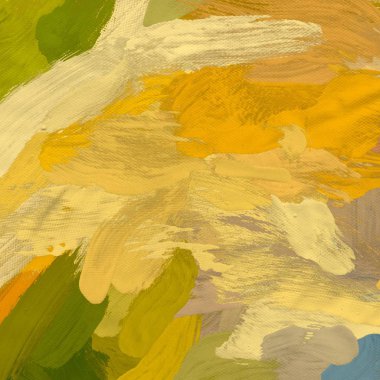 Tuval el yapımı yağlıboya. Renkli doku. Fırça darbeleri. Renkli görüntü. Modern sanat. Çağdaş sanat.