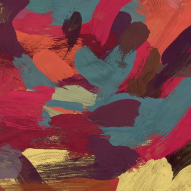 Tuval el yapımı yağlıboya. Renkli doku. Fırça darbeleri. Renkli görüntü. Modern sanat. Çağdaş sanat.