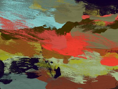 El yapımı tuvale yağlı boya. Soyut sanat dokusu. Renkli doku. Modern sanat eserleri. Yağlı boya darbeleri. Fırça darbeleri. Modern sanat. Çağdaş sanat. Sanatsal tuval.   