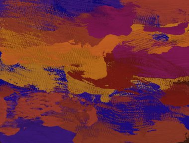 El yapımı tuvale yağlı boya. Soyut sanat dokusu. Renkli doku. Modern sanat eserleri. Yağlı boya darbeleri. Fırça darbeleri. Modern sanat. Çağdaş sanat. Sanatsal tuval.  