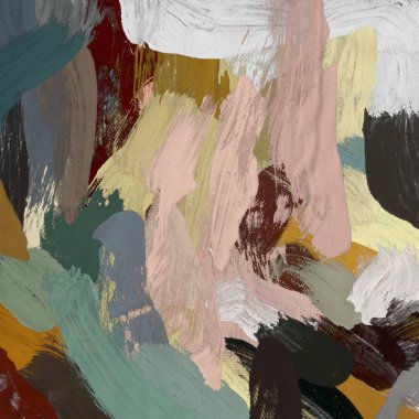 Tuval el yapımı yağlıboya. Renkli doku. Fırça darbeleri.