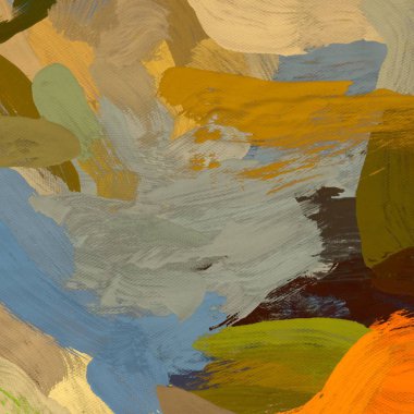 Tuval el yapımı yağlıboya. Renkli doku. Fırça darbeleri. Renkli görüntü. Modern sanat. Çağdaş sanat.