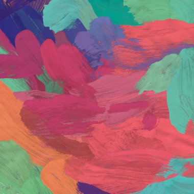 Tuval el yapımı yağlıboya. Renkli doku. Fırça darbeleri. Renkli görüntü. Modern sanat. Çağdaş sanat.