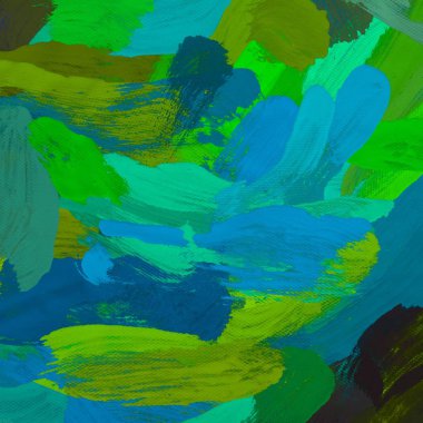 Tuval el yapımı yağlıboya. Renkli doku. Fırça darbeleri.