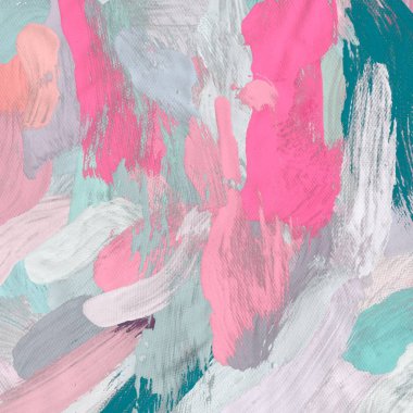 Tuval el yapımı yağlıboya. Renkli doku. Fırça darbeleri.