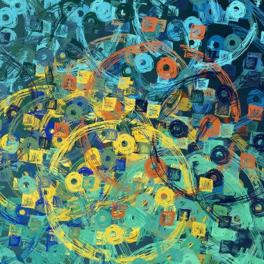 El yapımı tuvale yağlı boya. Soyut sanat dokusu. Renkli doku. Modern sanat eserleri. Yağlı boya darbeleri. Fırça darbeleri. Modern sanat. Çağdaş sanat. Sanatsal tuval.   