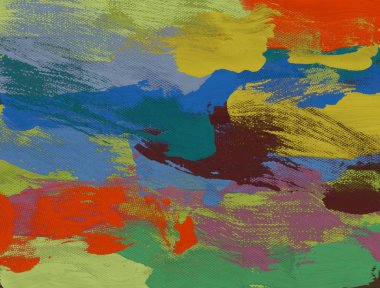 El yapımı tuvale yağlı boya. Soyut sanat dokusu. Renkli doku. Modern sanat eserleri. Yağlı boya darbeleri. Fırça darbeleri. Modern sanat. Çağdaş sanat. Sanatsal tuval.  