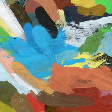 Tuval el yapımı yağlıboya. Renkli doku. Fırça darbeleri.