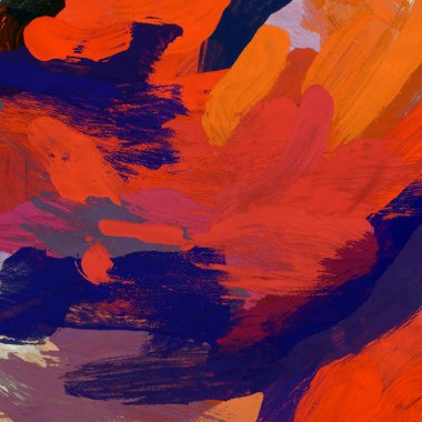 Tuval el yapımı yağlıboya. Renkli doku. Fırça darbeleri. Renkli görüntü. Modern sanat. Çağdaş sanat.