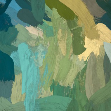 Tuval el yapımı yağlıboya. Renkli doku. Fırça darbeleri.