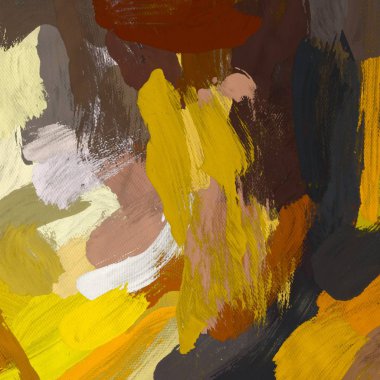 Tuval el yapımı yağlıboya. Renkli doku. Fırça darbeleri.