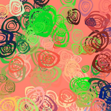 çiçeklerle soyut renkli resim