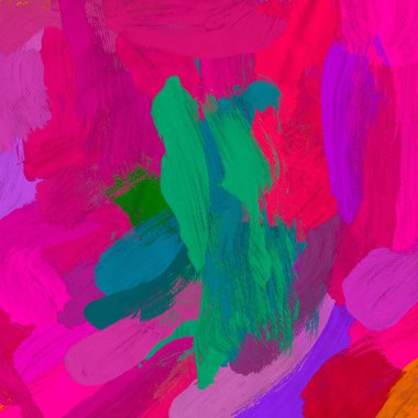 Tuval el yapımı yağlıboya. Renkli doku. Fırça darbeleri. Renkli görüntü. Modern sanat. Çağdaş sanat.