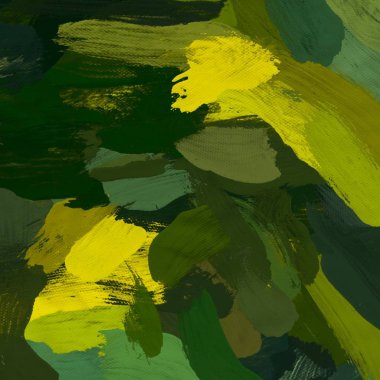 Tuval el yapımı yağlıboya. Renkli doku. Fırça darbeleri.