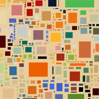 Soyut sanat dokusu. Kareler ile renkli doku. Modern sanat eserleri. Renkli görüntü