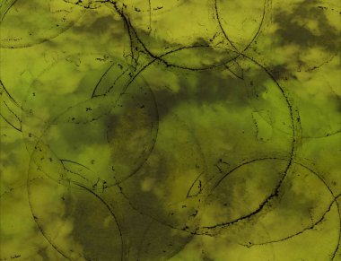 Grunge arka planı yeşil yaprakları ile