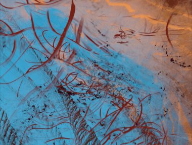 Yağlı boya ile soyut grunge arkaplan kaba desen lekeler