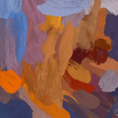 Tuval el yapımı yağlıboya. Renkli doku. Fırça darbeleri. Renkli görüntü. Modern sanat. Çağdaş sanat.