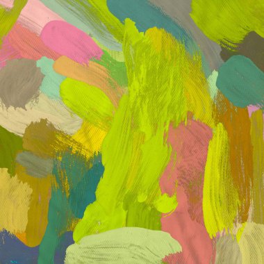 Tuval el yapımı yağlıboya. Renkli doku. Fırça darbeleri.