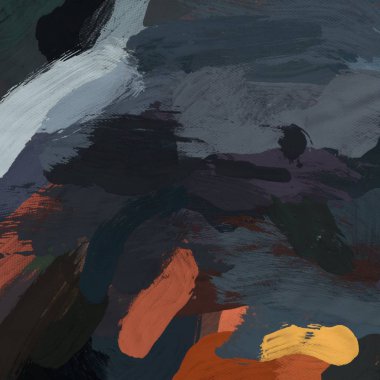 Tuval el yapımı yağlıboya. Renkli doku. Fırça darbeleri.