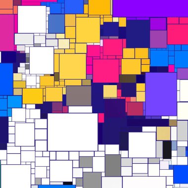 Soyut sanat dokusu. Kareler ile renkli doku. Modern sanat eserleri. Renkli görüntü