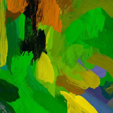 Tuval el yapımı yağlıboya. Renkli doku. Fırça darbeleri. Renkli görüntü. Modern sanat. Çağdaş sanat.