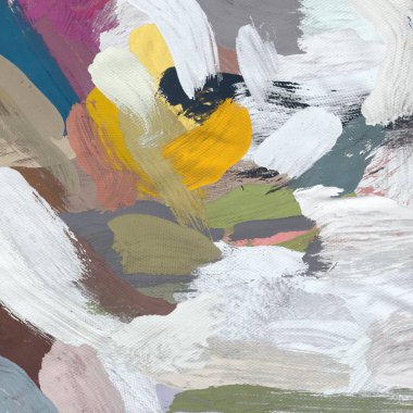 Tuval el yapımı yağlıboya. Renkli doku. Fırça darbeleri. Renkli görüntü. Modern sanat. Çağdaş sanat.