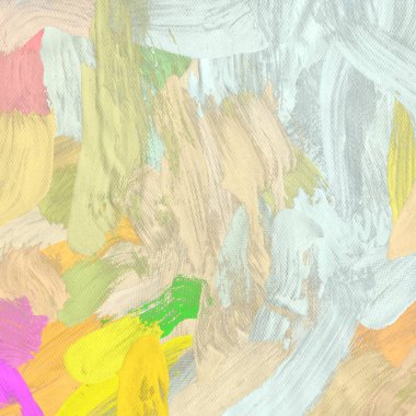 Tuval el yapımı yağlıboya. Renkli doku. Fırça darbeleri. Renkli görüntü. Modern sanat. Çağdaş sanat.