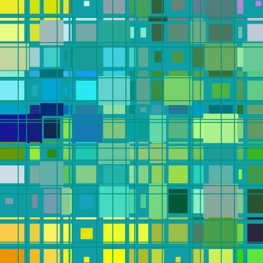 Renkli şekillerin geometrik, soyut, dikişsiz deseni