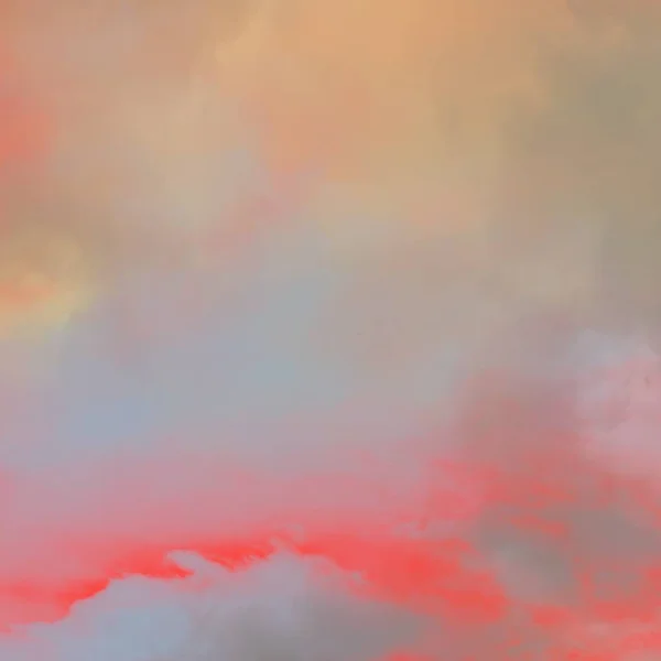 red and white background with clouds