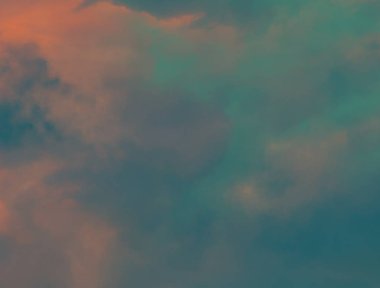 Doku, arka plan, desen. Bulutlara günbatımı (şafak) pastel renkler güzel boyalar