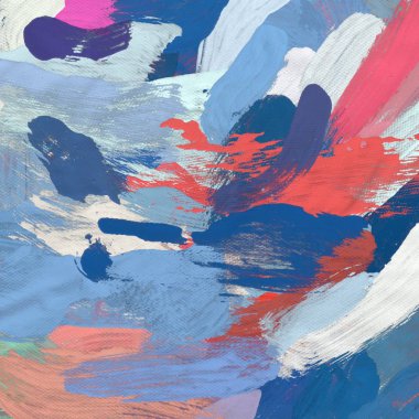 Tuval el yapımı yağlıboya. Renkli doku. Fırça darbeleri. Renkli görüntü. Modern sanat. Çağdaş sanat.