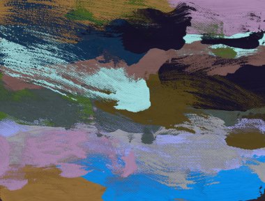 El yapımı tuvale yağlı boya. Soyut sanat dokusu. Renkli doku. Modern sanat eserleri. Yağlı boya darbeleri. Fırça darbeleri. Modern sanat. Çağdaş sanat. Sanatsal tuval.  